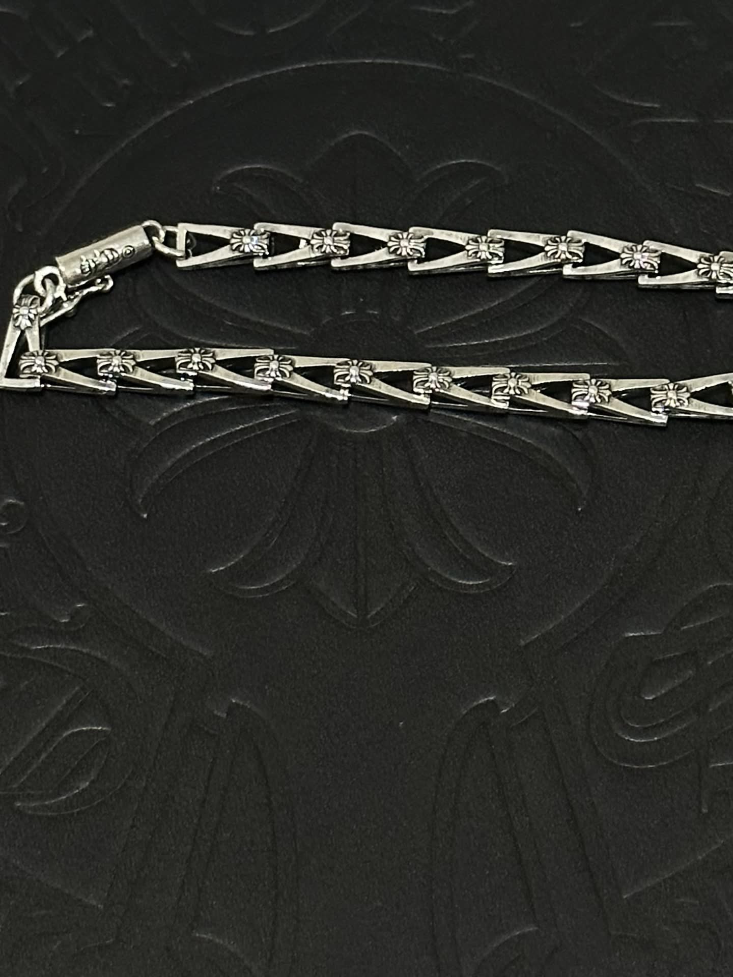 Chrome Hearts Silver Cross Charm Bracelet